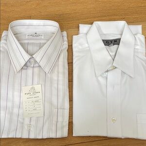 White Men's long sleeve dress Shirt bundle 2